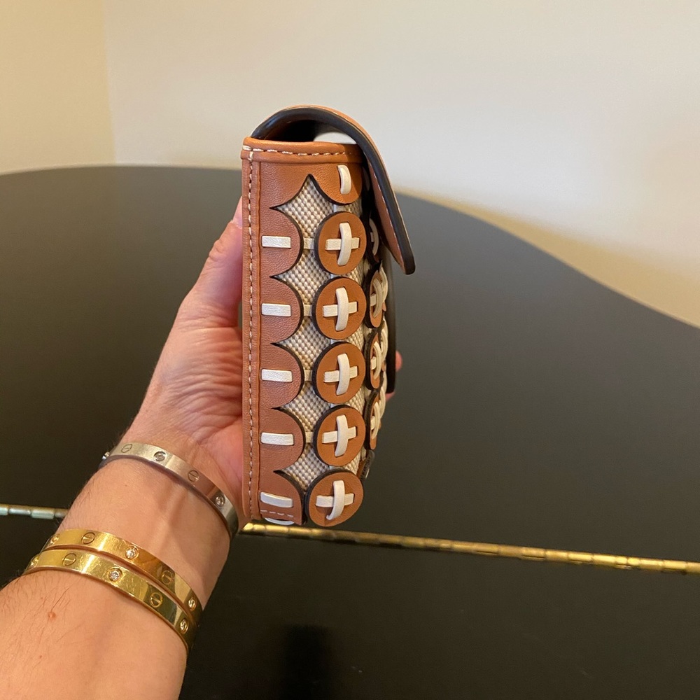 NWT RARE luxury Authentic Tory Burch Miller Leather Chainmail Clutch/bag - Picture 16 of 17